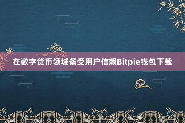 在数字货币领域备受用户信赖Bitpie钱包下载