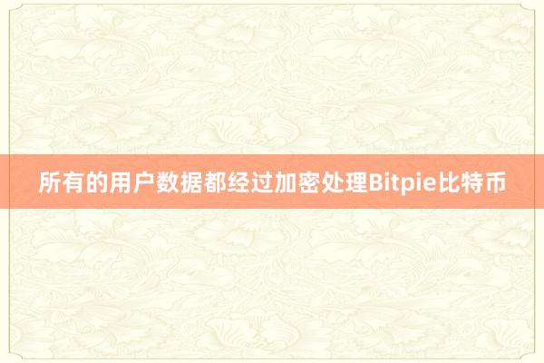 所有的用户数据都经过加密处理Bitpie比特币