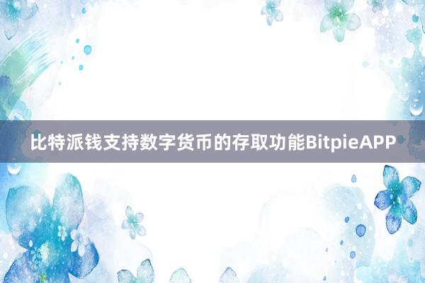 比特派钱支持数字货币的存取功能BitpieAPP