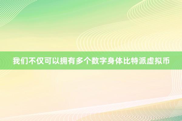 我们不仅可以拥有多个数字身体比特派虚拟币