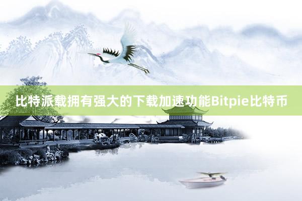 比特派载拥有强大的下载加速功能Bitpie比特币