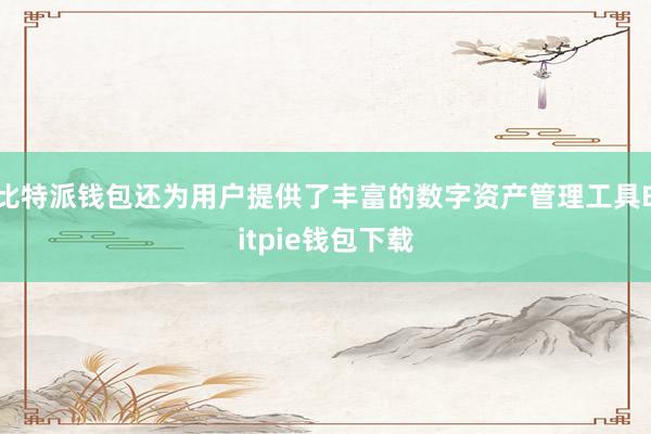 比特派钱包还为用户提供了丰富的数字资产管理工具Bitpie钱包下载