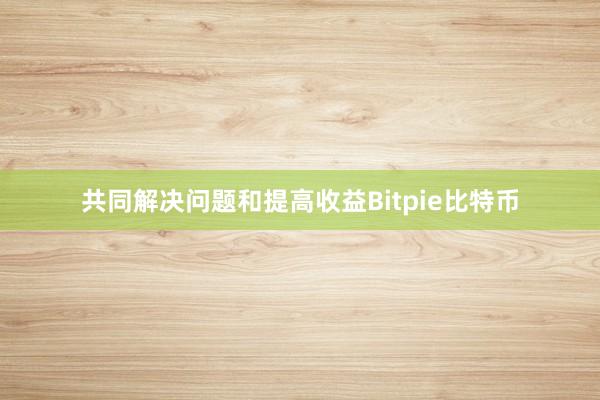 共同解决问题和提高收益Bitpie比特币