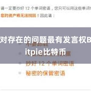 对存在的问题最有发言权Bitpie比特币